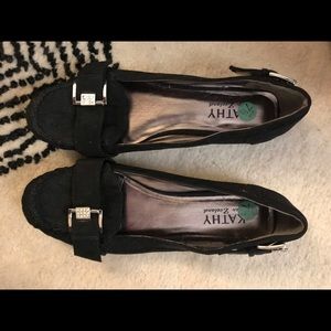 Kathy Van Zeeland black suede slip on shoes comfortable evening party Women 7.5